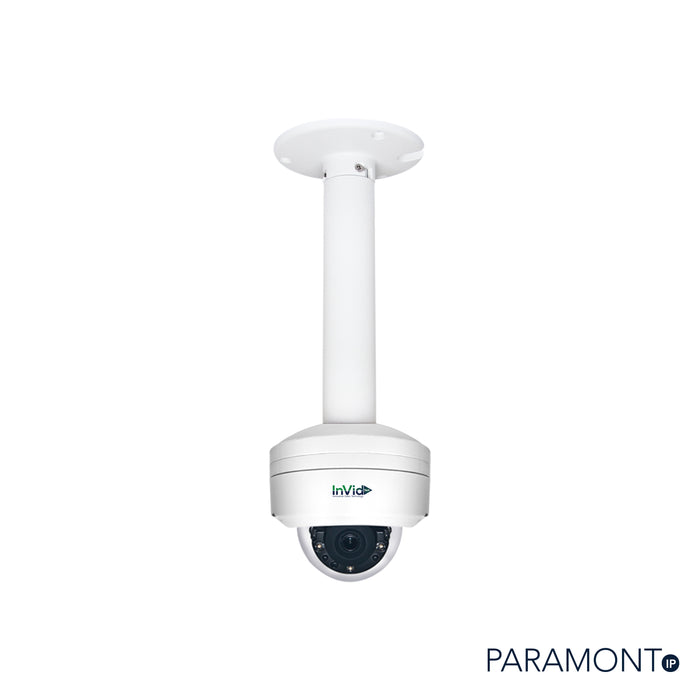 White Ceiling Mount, Model IPM-CMVARDOME, With InVidTech Dome Camera, Paramont Series. 