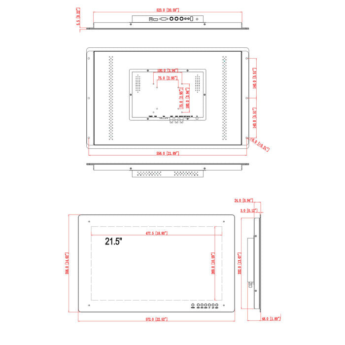 IMHD-22FLUSH2A: 22" Flush Case Monitor