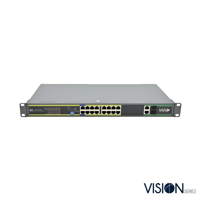 VIS-GIGPOE16-2++:  16 Ports Gigabit PoE Ethernet Switch