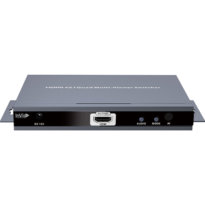 Black Quad Multi-viewer Switcher, Model INVID-HDMI4X1, InVidTech.