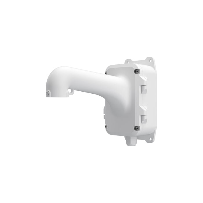 White PTZ Wall Mount and Junction Box, Model IPM-PTZWALLJB, Paramont Series. 