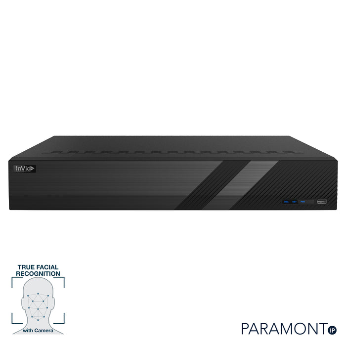8 Channel Black NVR Recorder, True Facial Recognition, Model PN1A-8X8F, Paramont Series.