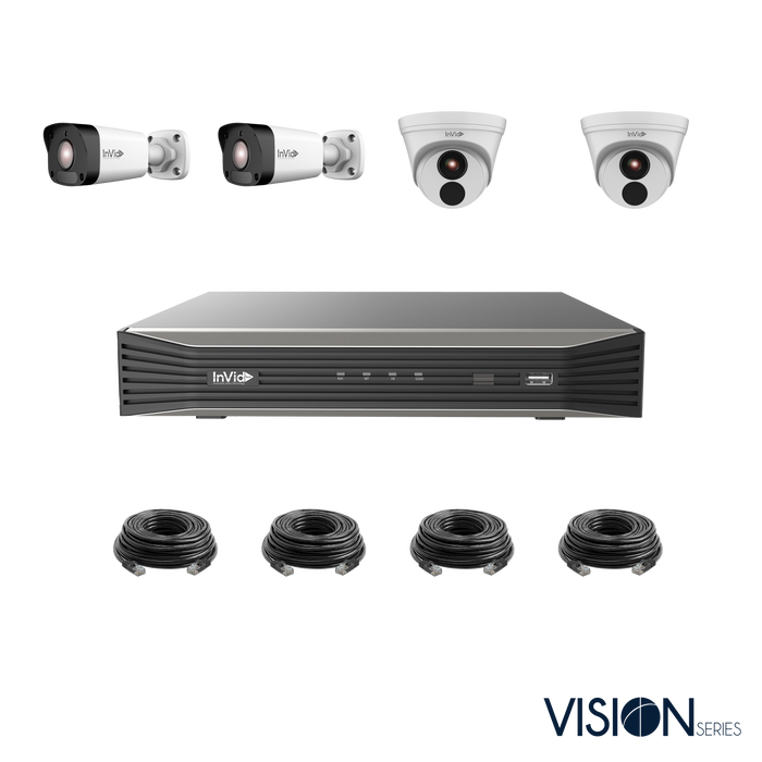 VIS-4KIT-3: 4 Camera, IP Plug & Play Kit